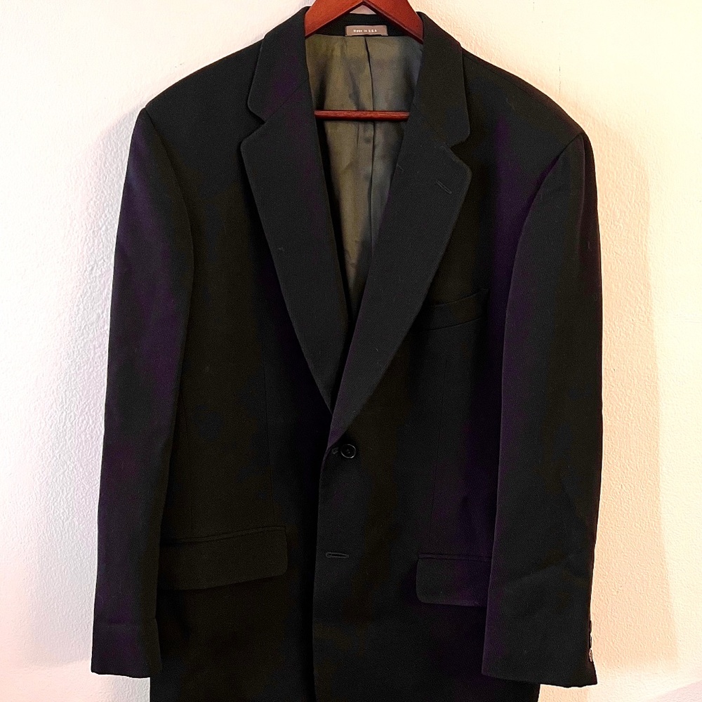 MADE IN USA Calvin Klein Two-Button Elegant Black Blazer Jacket for Men